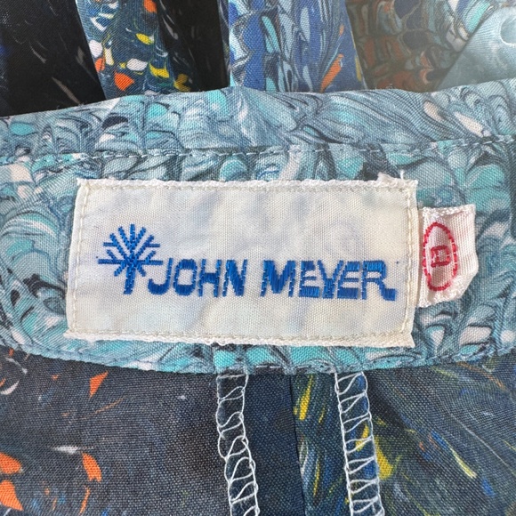 Vintage 80s twin set, camisole & blouse, blue abstract ombre print, 4/6 (S/M) - Picture 8 of 13